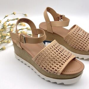 Universal Thread Alba Woven Platform Heeled Sandals - Tan